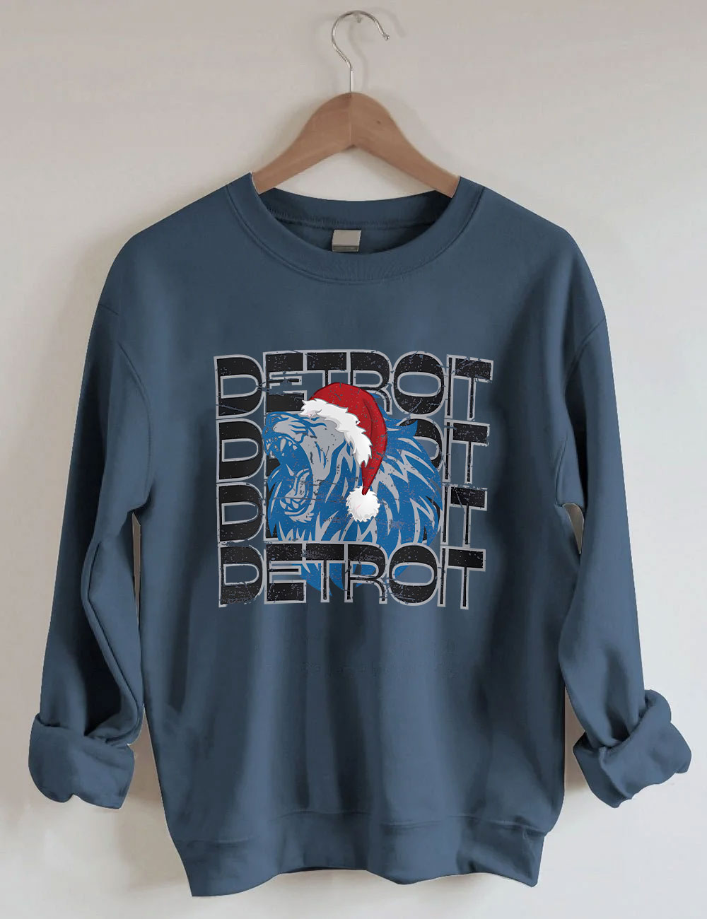 Detroit Santa Christmas Football Sweatshirt