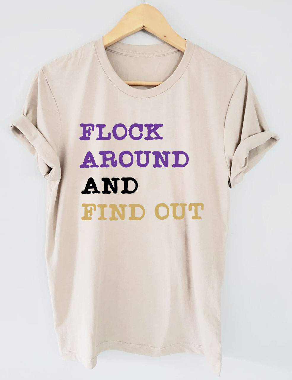 Flock Around And Find Out Baltimore Funny Football T-Shirt