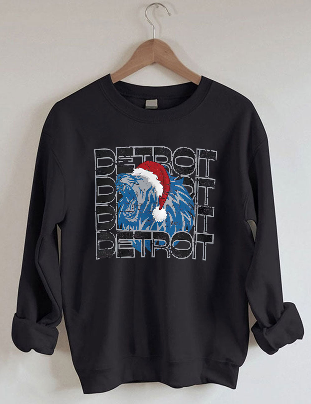 Detroit Santa Christmas Football Sweatshirt