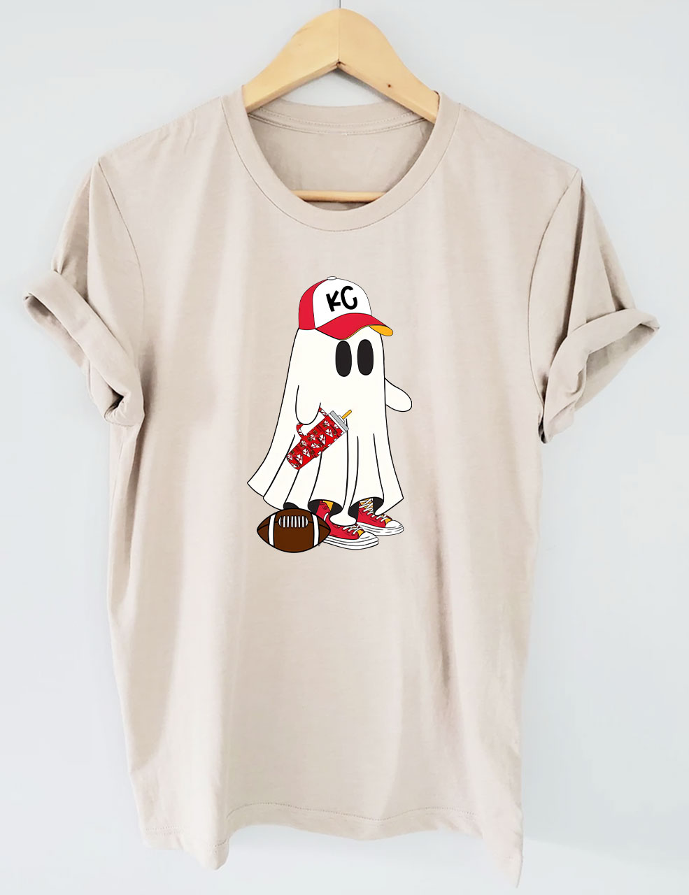 Kansas City Football Spooky Ghost T-Shirt