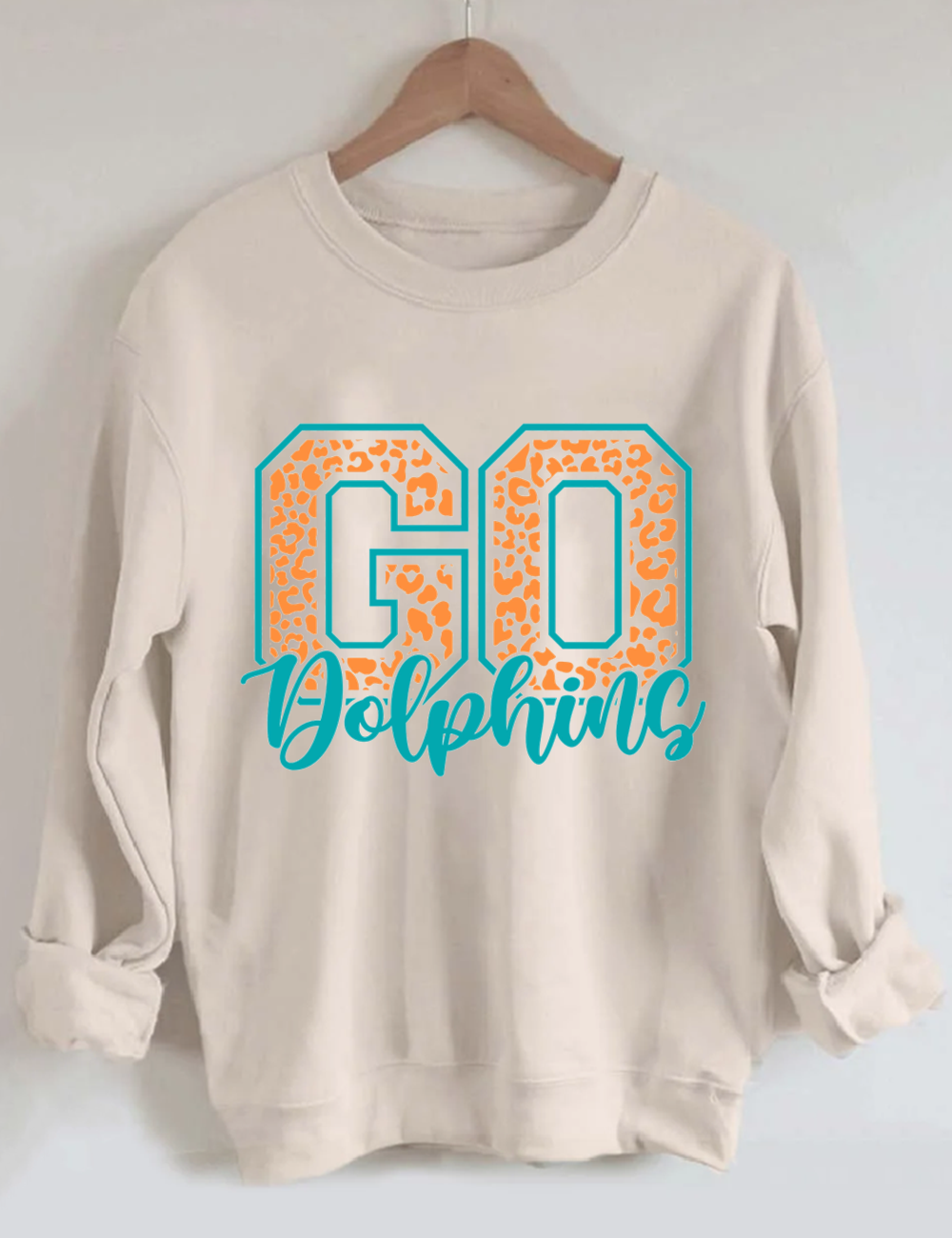 Leopard Go Dolphins Football Sweatshirt