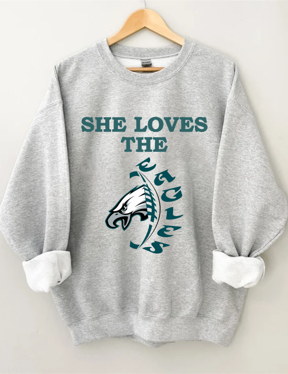 She Loves The Eagles Football Sweatshirt