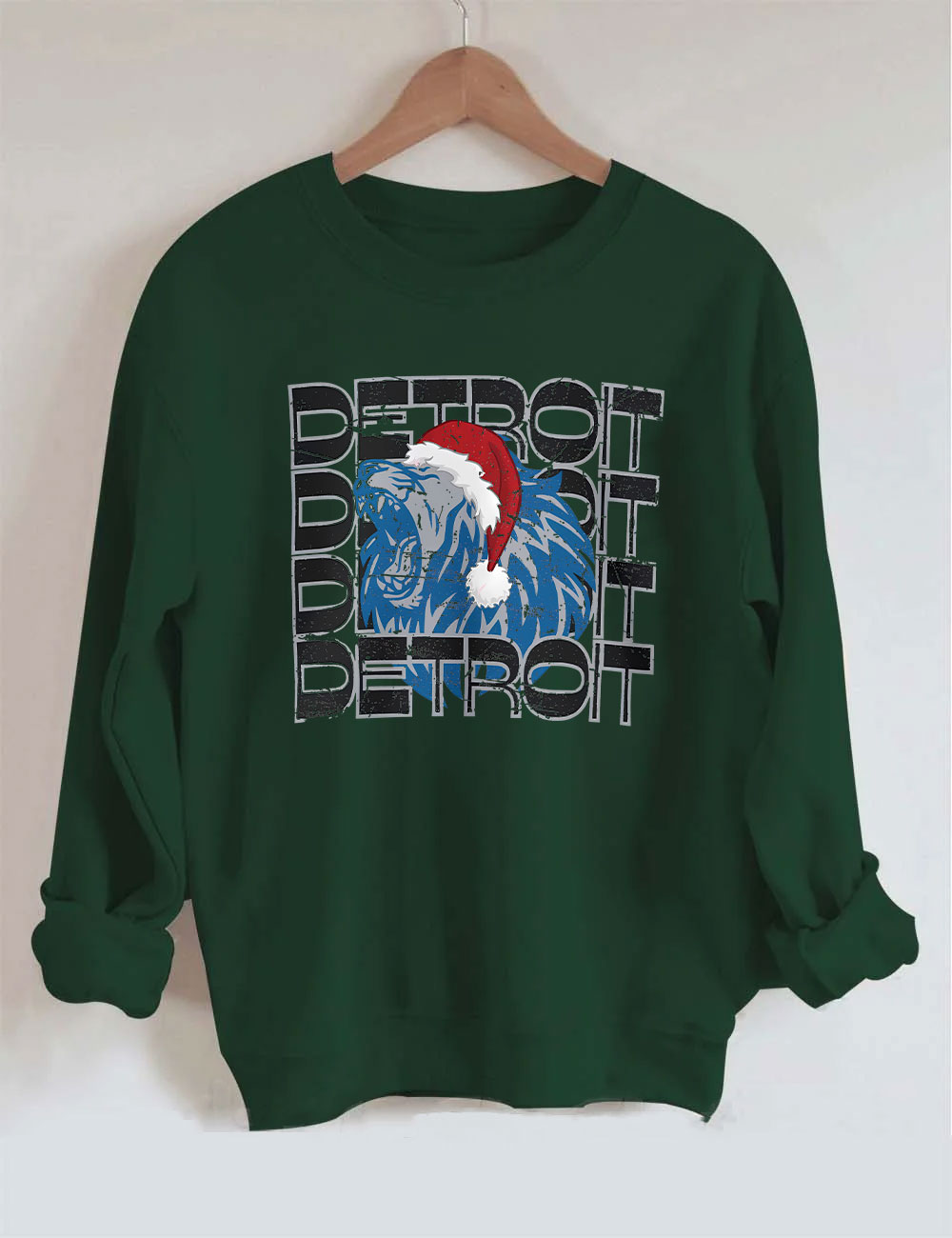Detroit Santa Christmas Football Sweatshirt