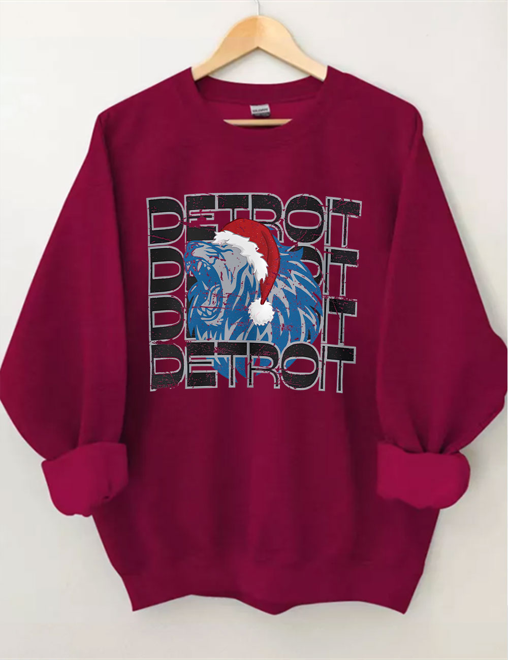 Detroit Santa Christmas Football Sweatshirt