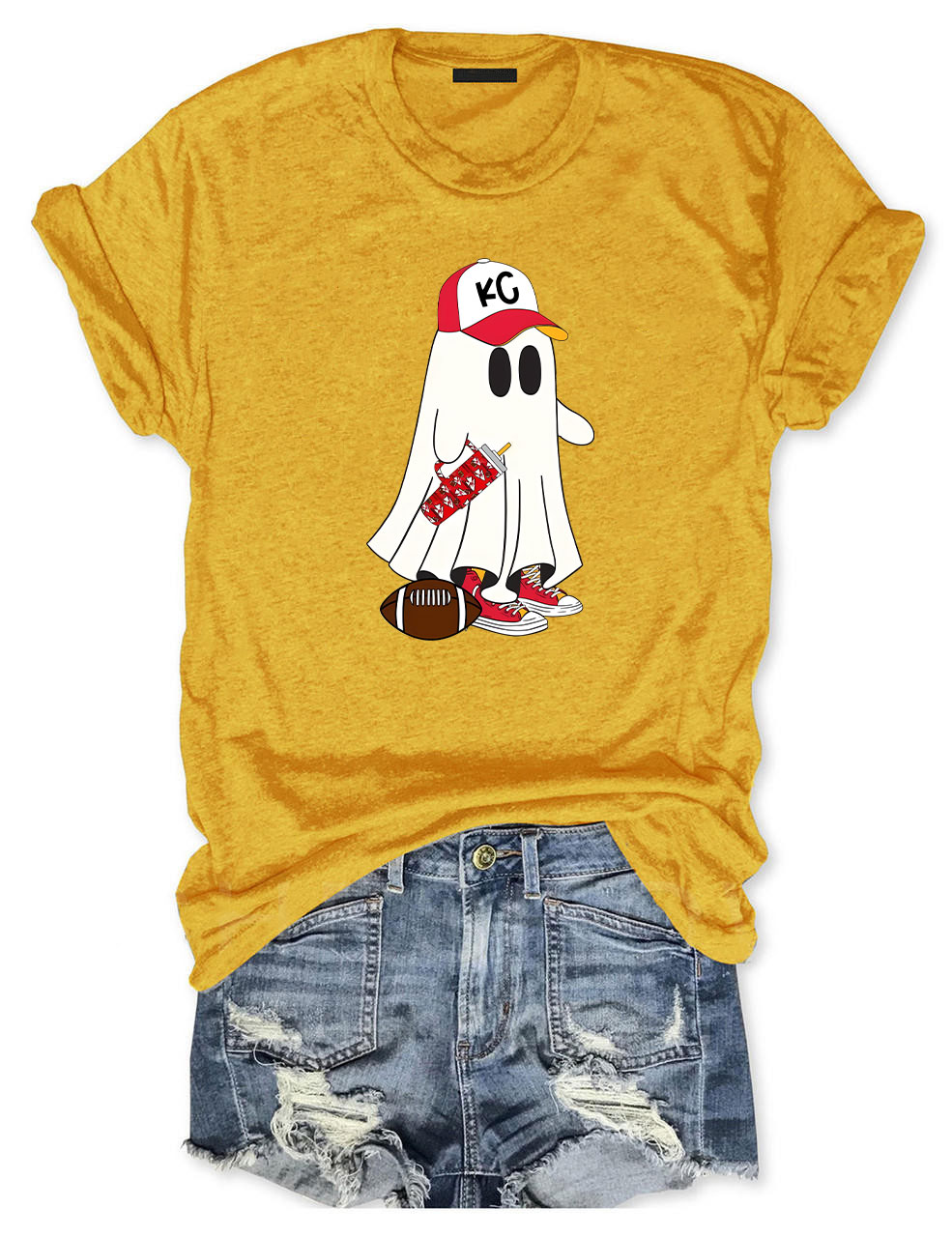 Kansas City Football Spooky Ghost T-Shirt