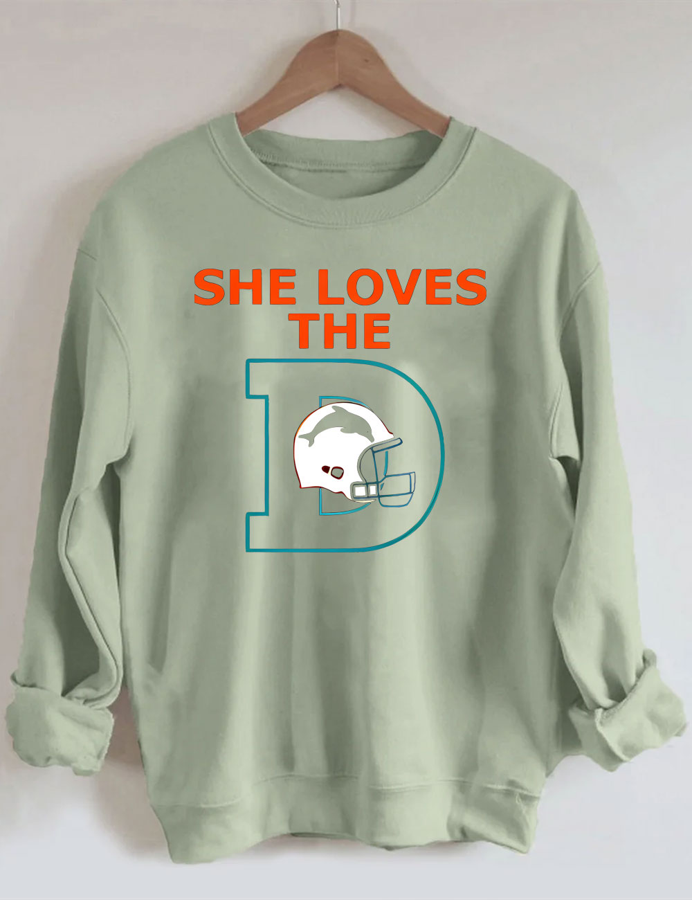 She Loves The Dolphins Football Sweatshirt