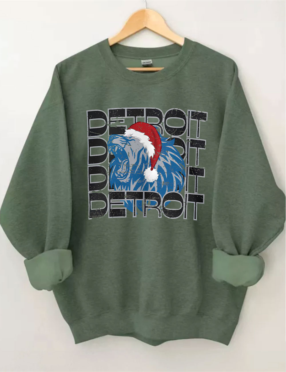 Detroit Santa Christmas Football Sweatshirt