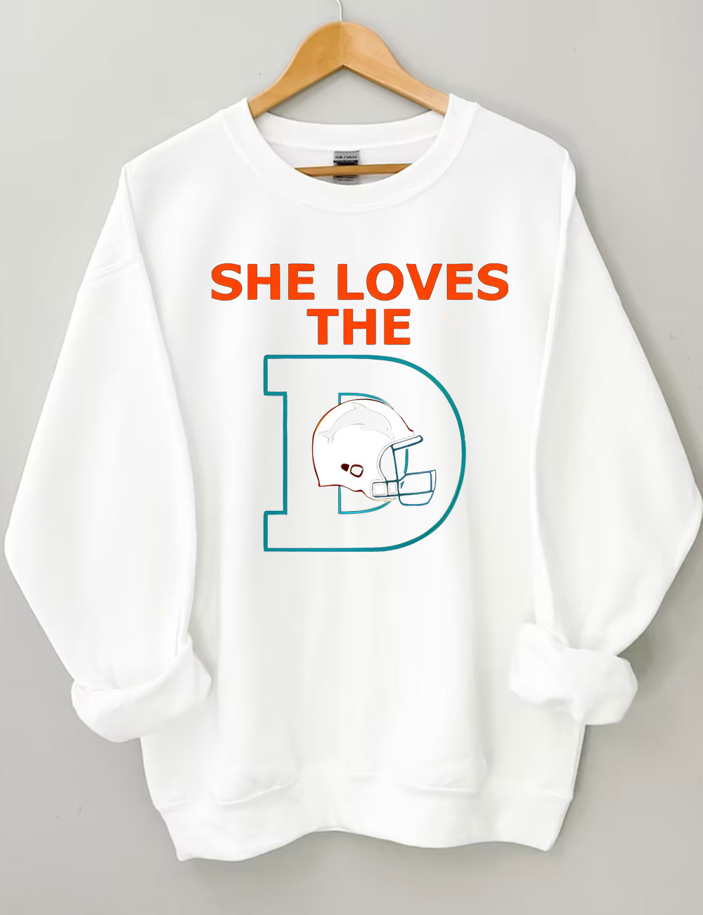She Loves The Dolphins Football Sweatshirt