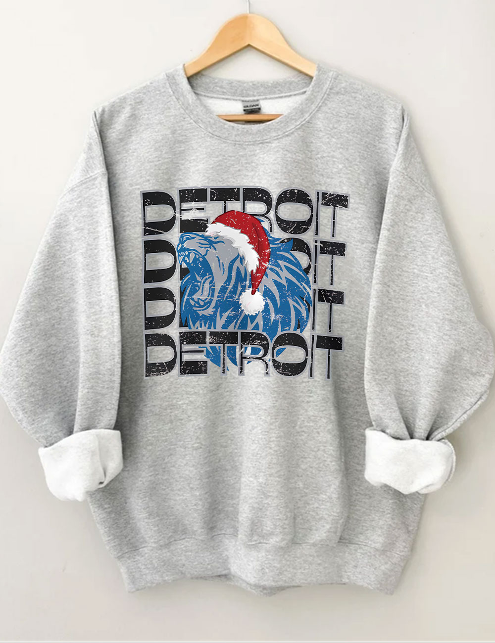 Detroit Santa Christmas Football Sweatshirt