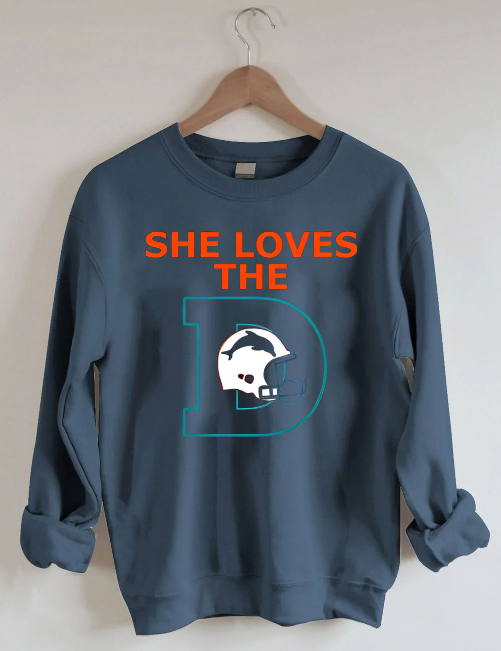 She Loves The Dolphins Football Sweatshirt