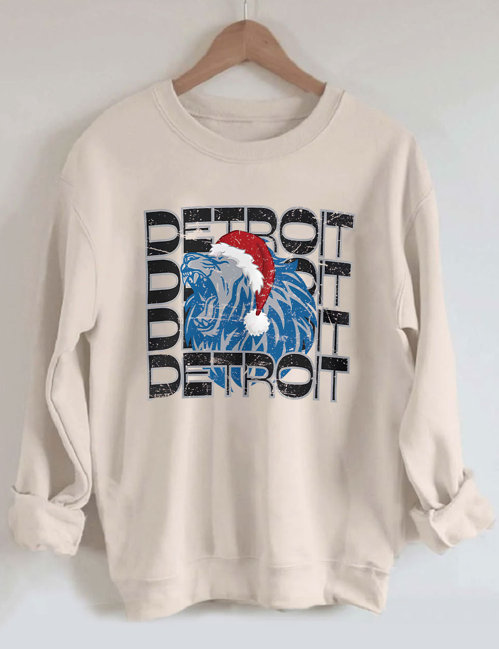 Detroit Santa Christmas Football Sweatshirt