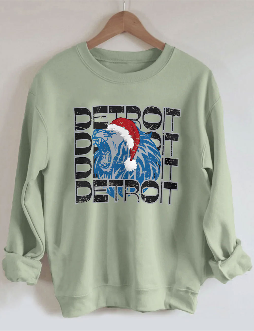 Detroit Santa Christmas Football Sweatshirt