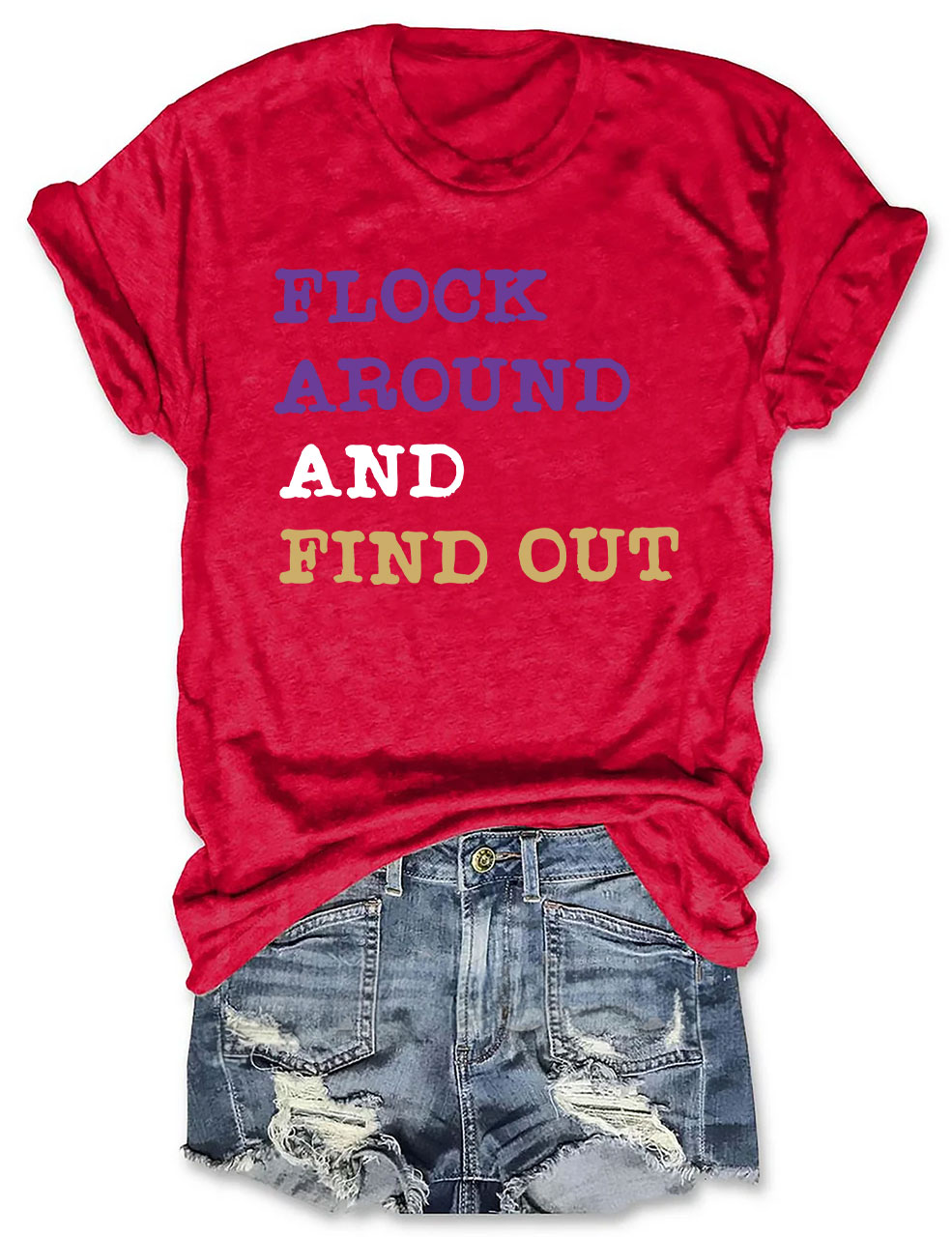 Flock Around And Find Out Baltimore Funny Football T-Shirt