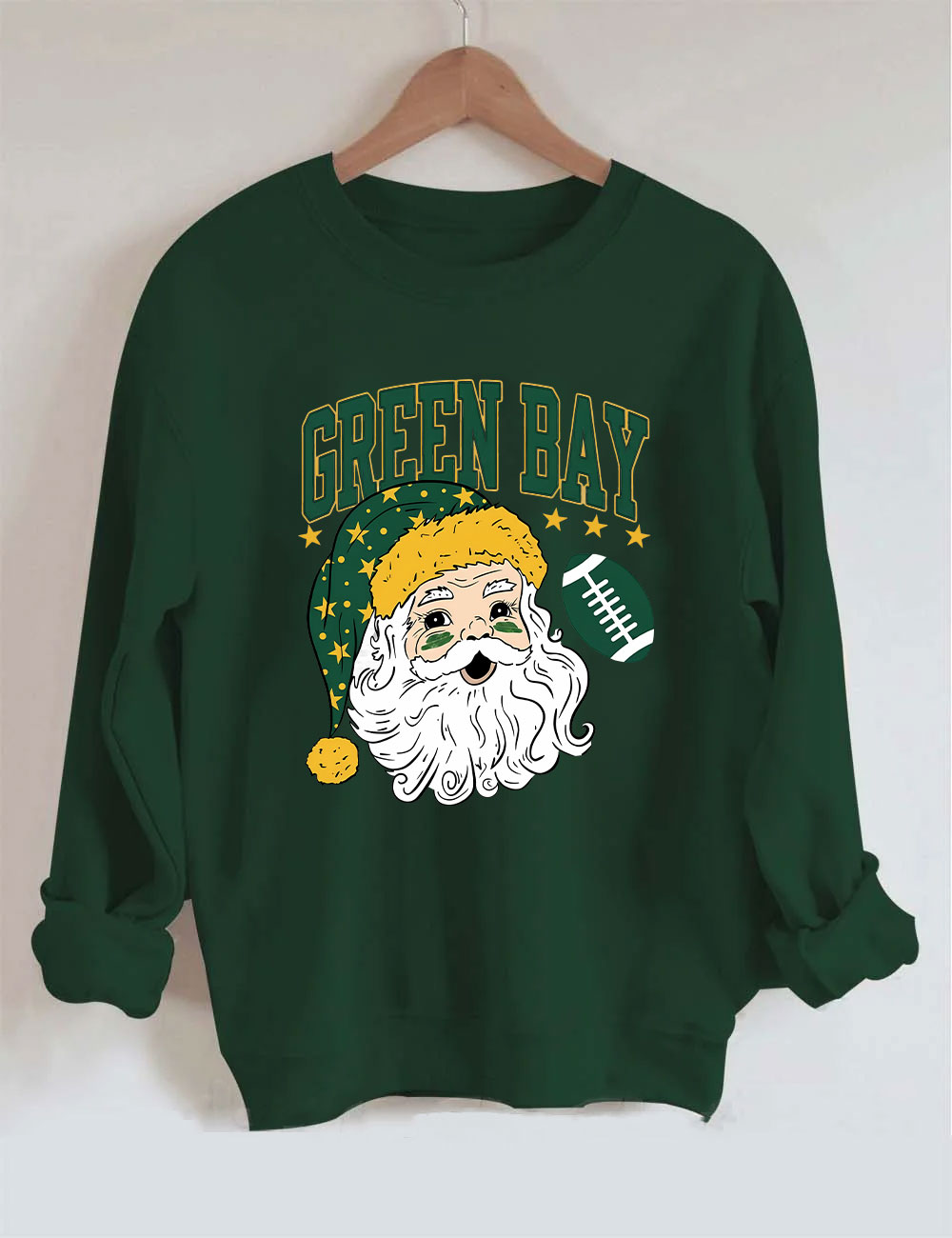 Green Bay Football Christmas Santa Sweatshirt