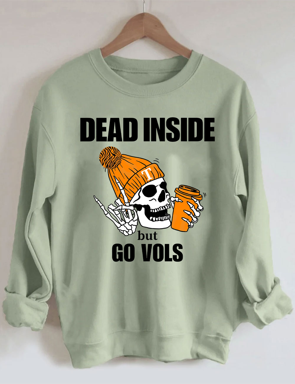 Tennessee Vols Dead Inside Skeleton Football Sweatshirt