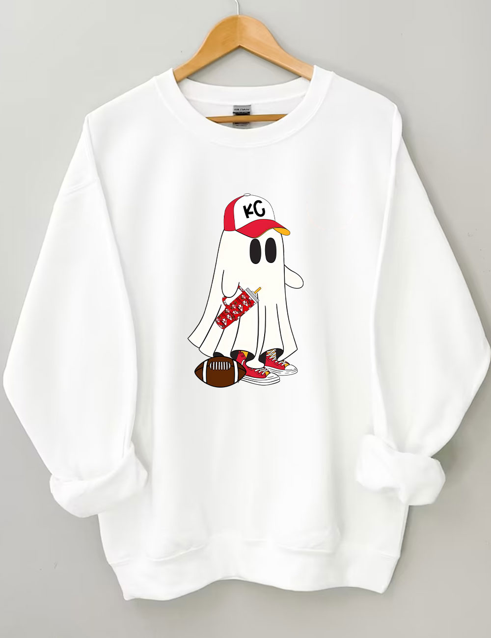 Kansas City Football Spooky Ghost Sweatshirt