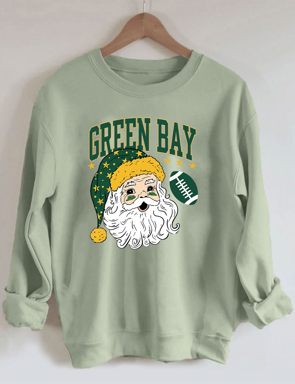 Green Bay Football Christmas Santa Sweatshirt
