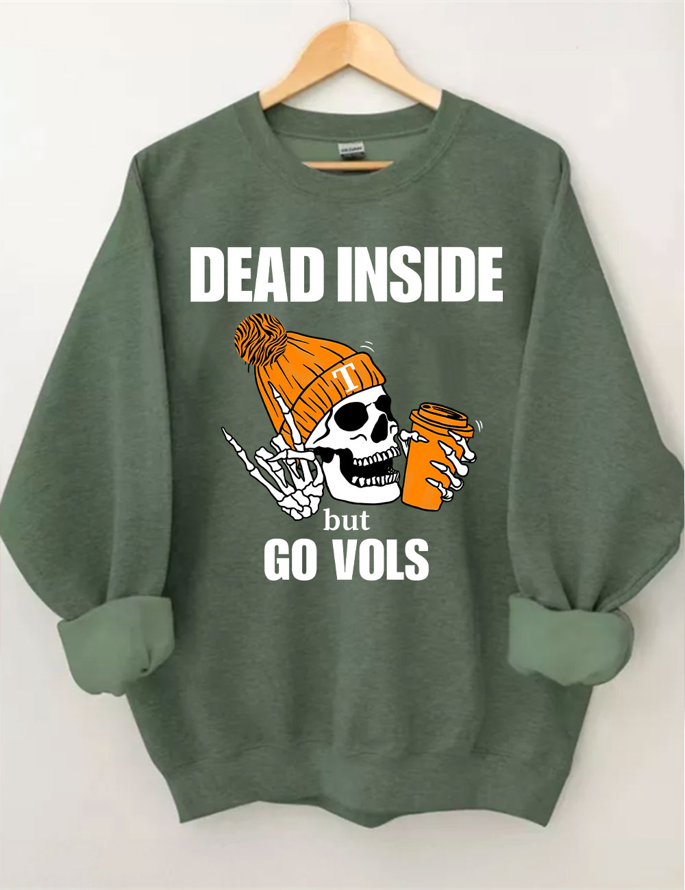 Tennessee Vols Dead Inside Skeleton Football Sweatshirt