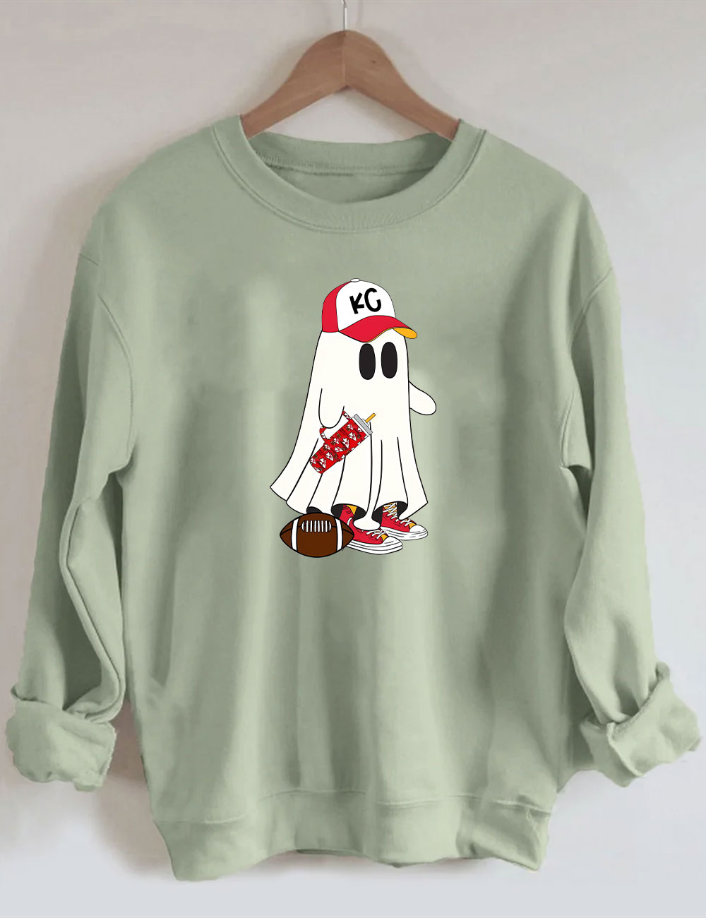 Kansas City Football Spooky Ghost Sweatshirt