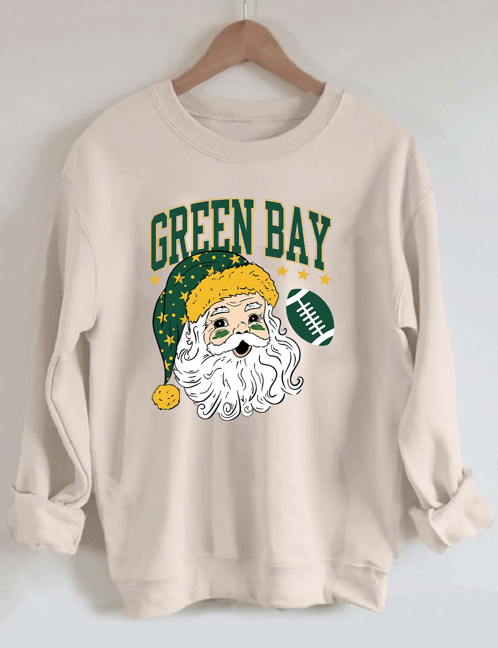 Green Bay Football Christmas Santa Sweatshirt