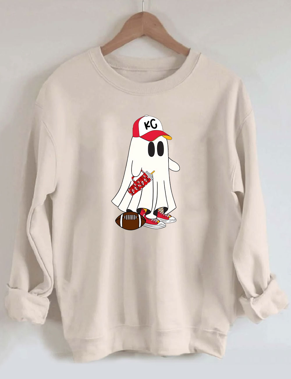 Kansas City Football Spooky Ghost Sweatshirt