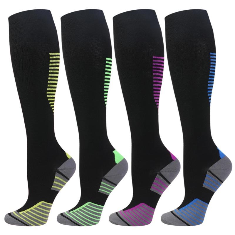 Knee-high Sports Socks for Men and Women - 4 Pairs Socks