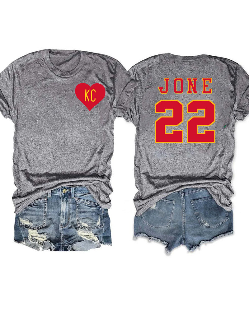 KC Style Customized Number And Name T-shirt