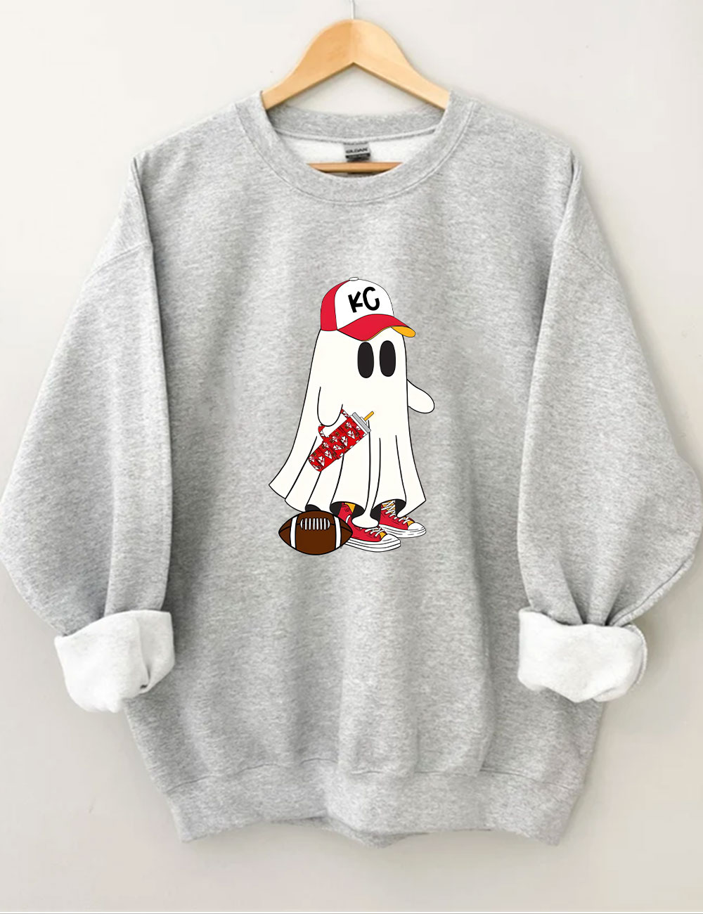 Kansas City Football Spooky Ghost Sweatshirt
