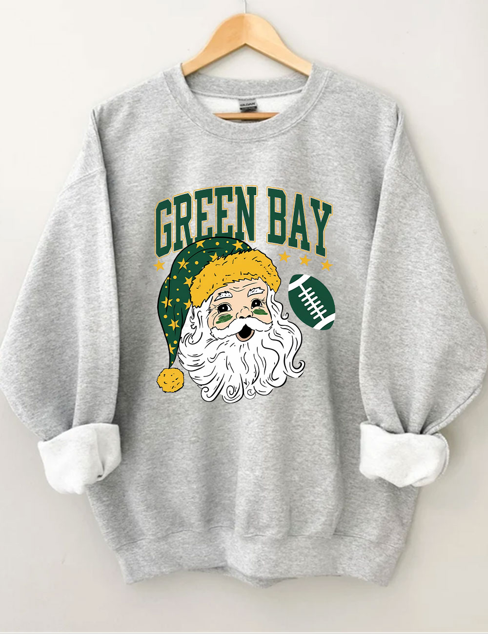 Green Bay Football Christmas Santa Sweatshirt