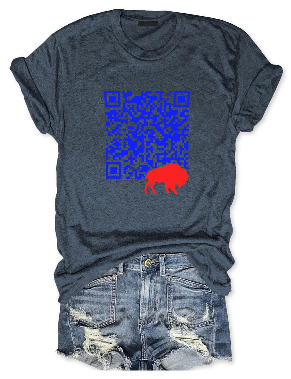 Shout QR Code Buffalo Funny T-Shirt