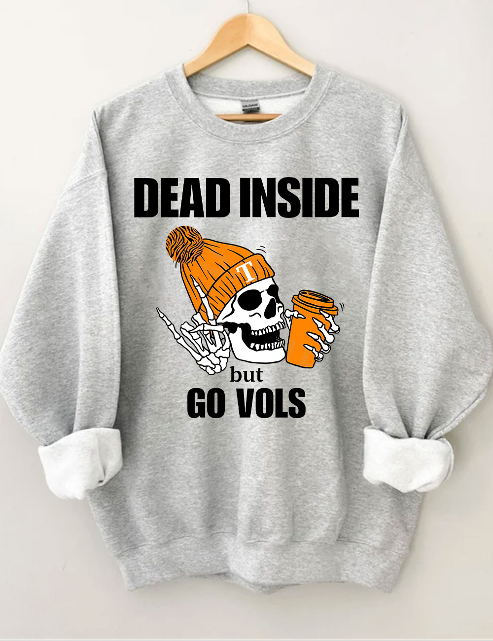 Tennessee Vols Dead Inside Skeleton Football Sweatshirt