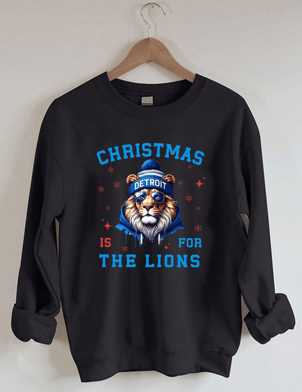 Detroit Christmas Santa Football Sweatshirt
