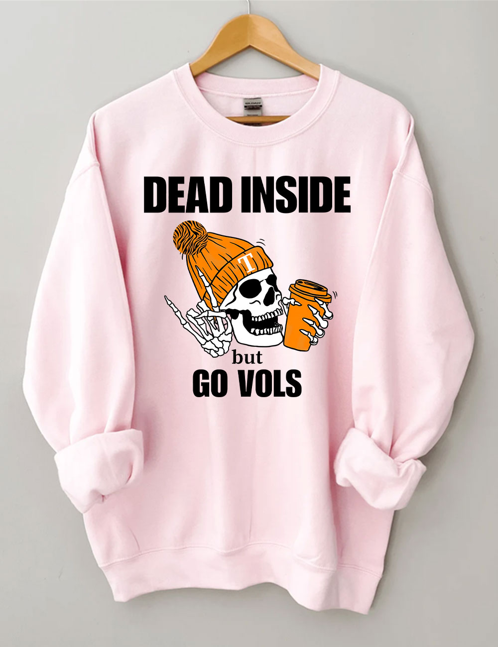 Tennessee Vols Dead Inside Skeleton Football Sweatshirt