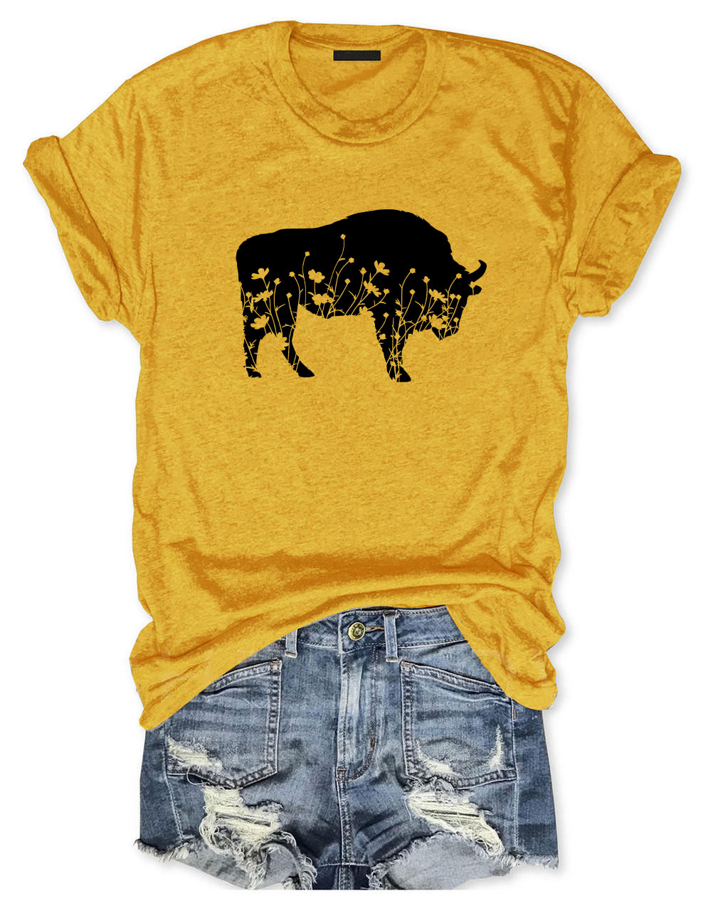 Floral Buffalo Funny T-Shirt