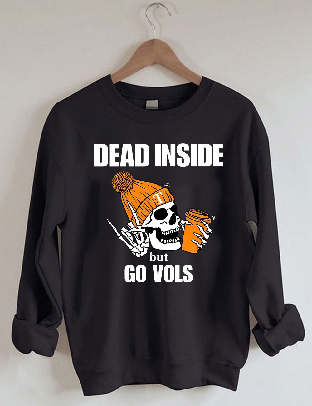 Tennessee Vols Dead Inside Skeleton Football Sweatshirt