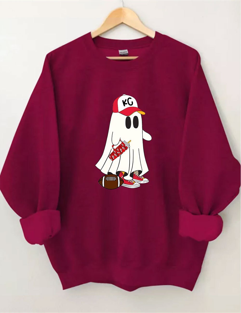 Kansas City Football Spooky Ghost Sweatshirt