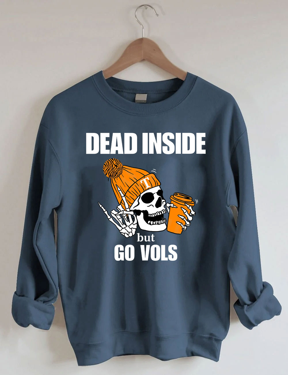 Tennessee Vols Dead Inside Skeleton Football Sweatshirt