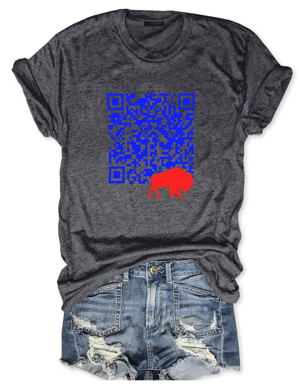 Shout QR Code Buffalo Funny T-Shirt
