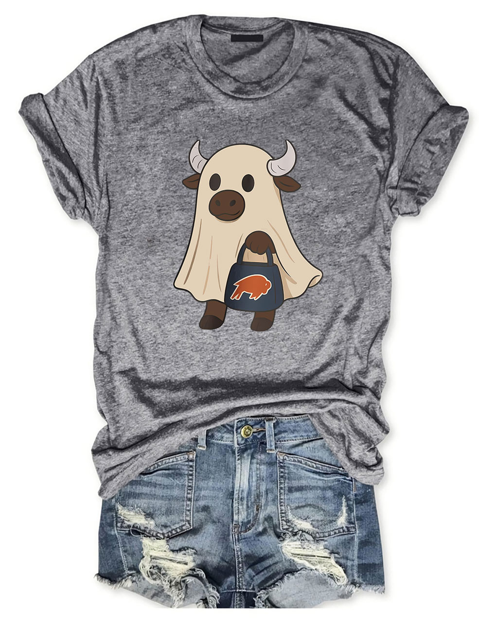Halloween Ghost Buffalo Funny T-Shirt