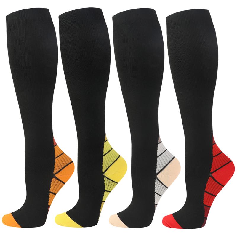 Knee-high Sports Socks for Men and Women - 4 Pairs Socks