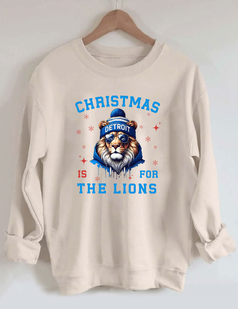 Detroit Christmas Santa Football Sweatshirt