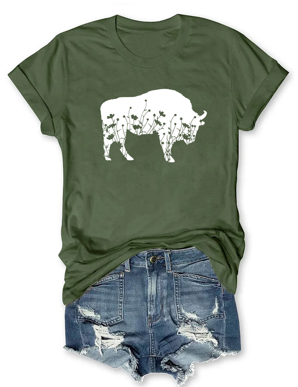 Floral Buffalo Funny T-Shirt