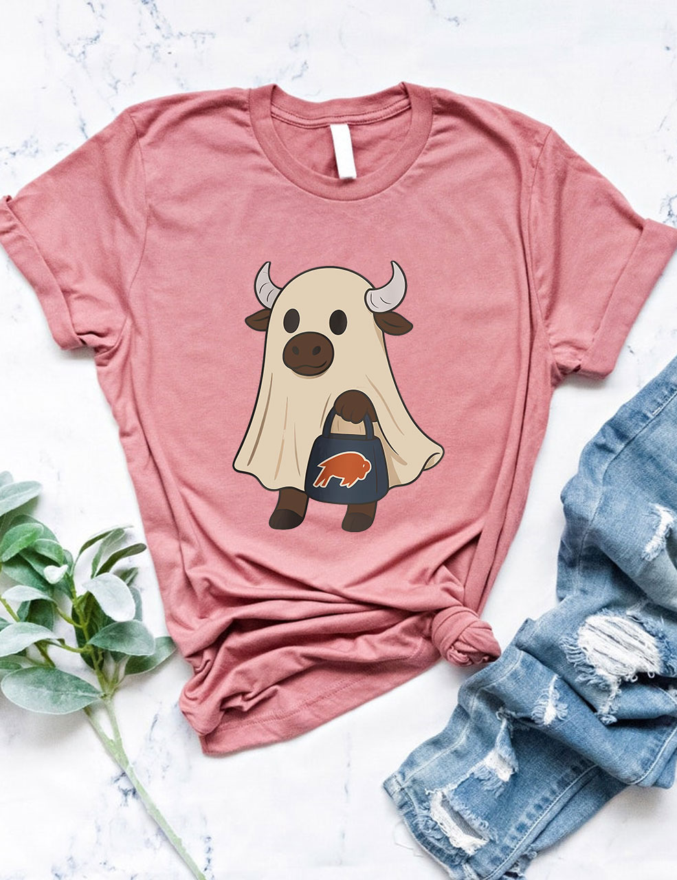 Halloween Ghost Buffalo Funny T-Shirt