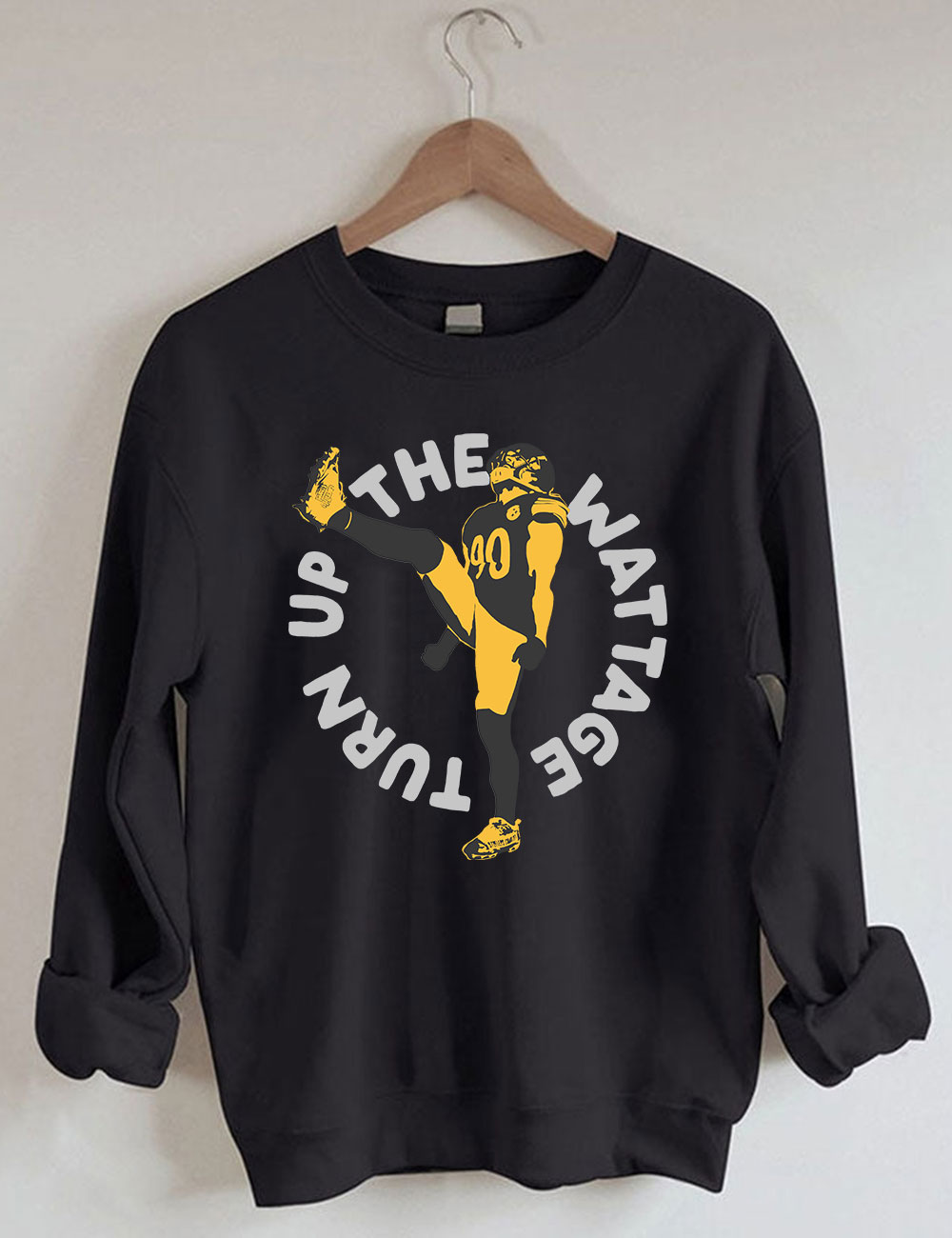 Pittsburgh Steelers TJ Watt - Turn up the Wattage Football Sweatshirt