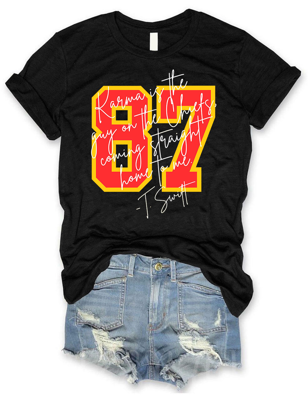 Karma is the guy on the chiefs T-Shirt