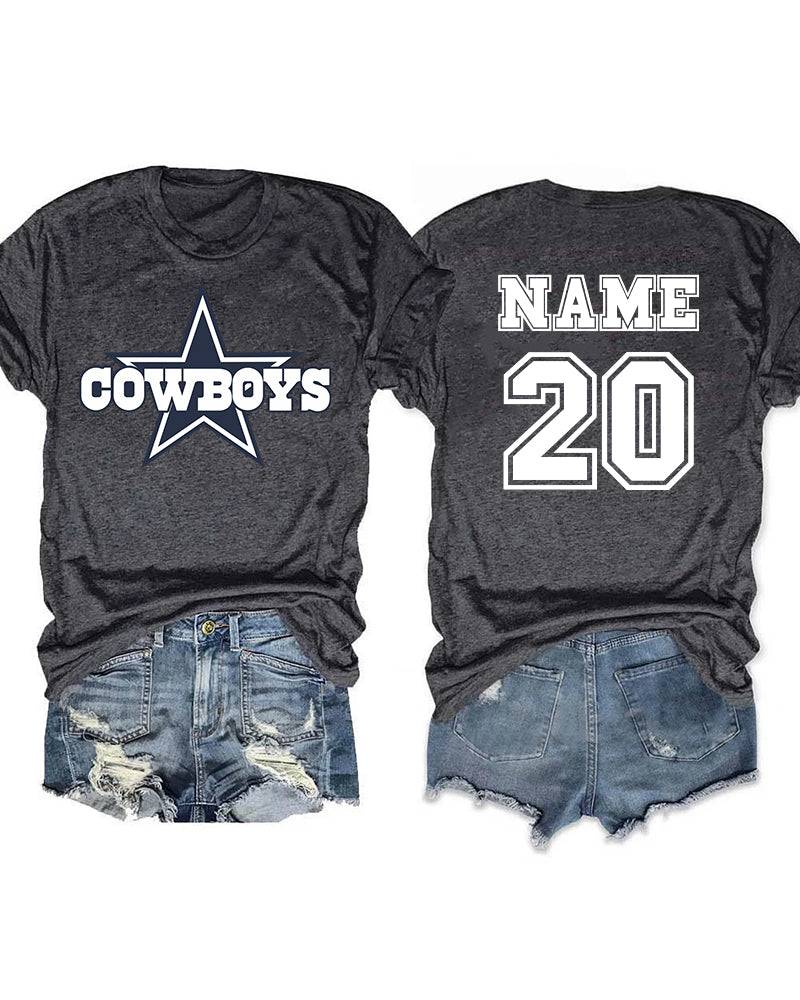 Dallas Cowboys Football Customized Name And Number T-shirt