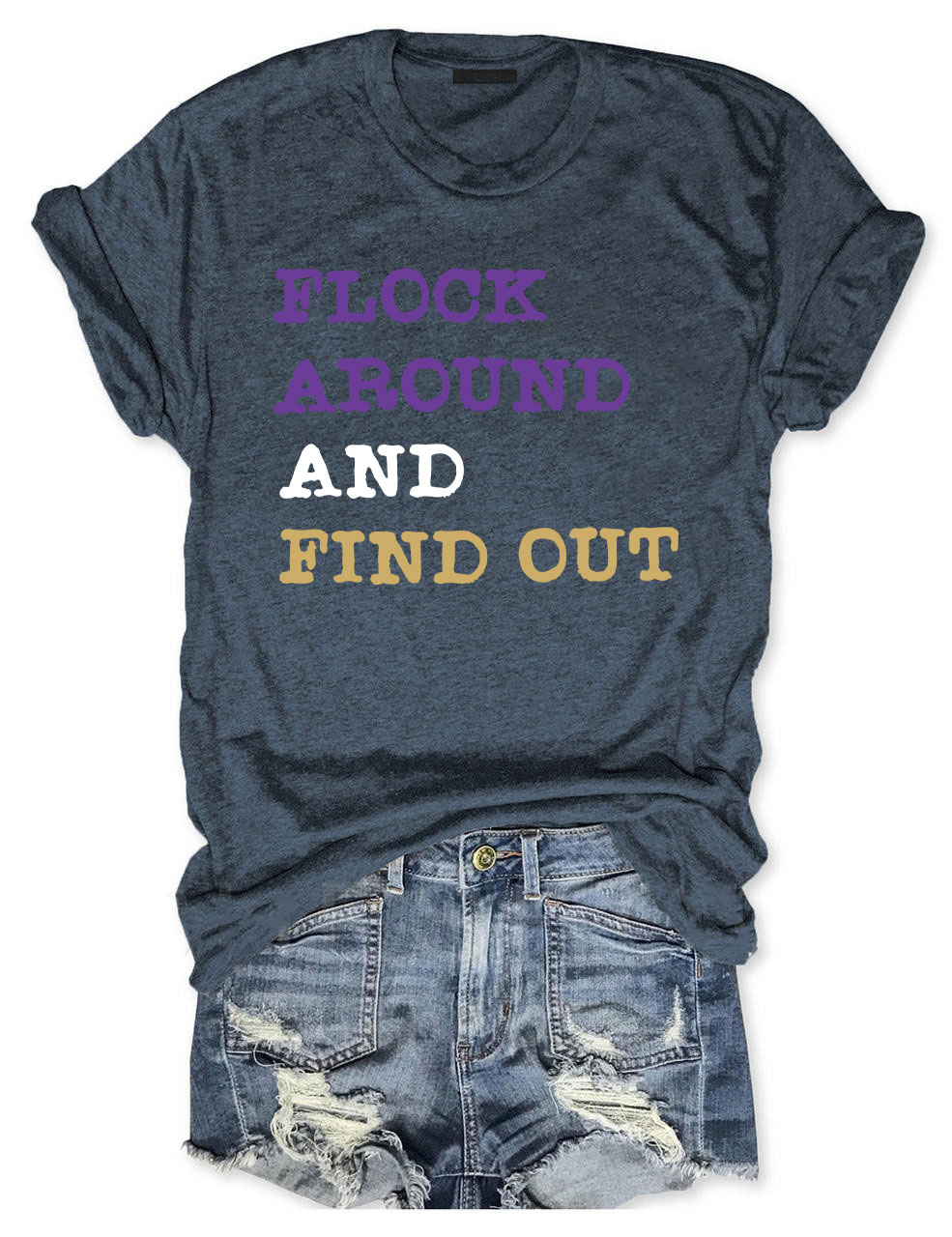 Flock Around And Find Out Baltimore Funny Football T-Shirt