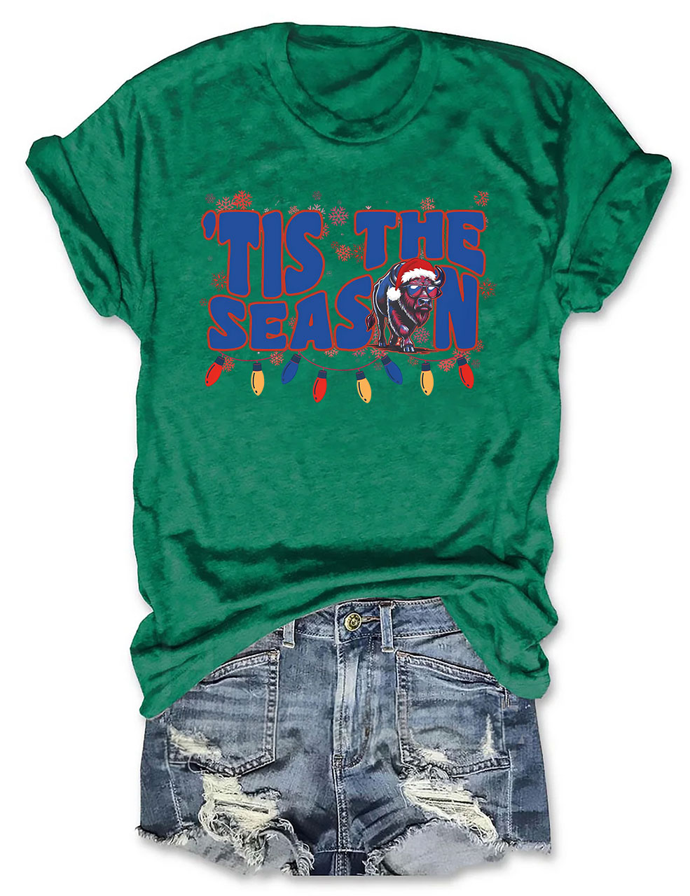 Christmas Buffalo Football T-Shirt
