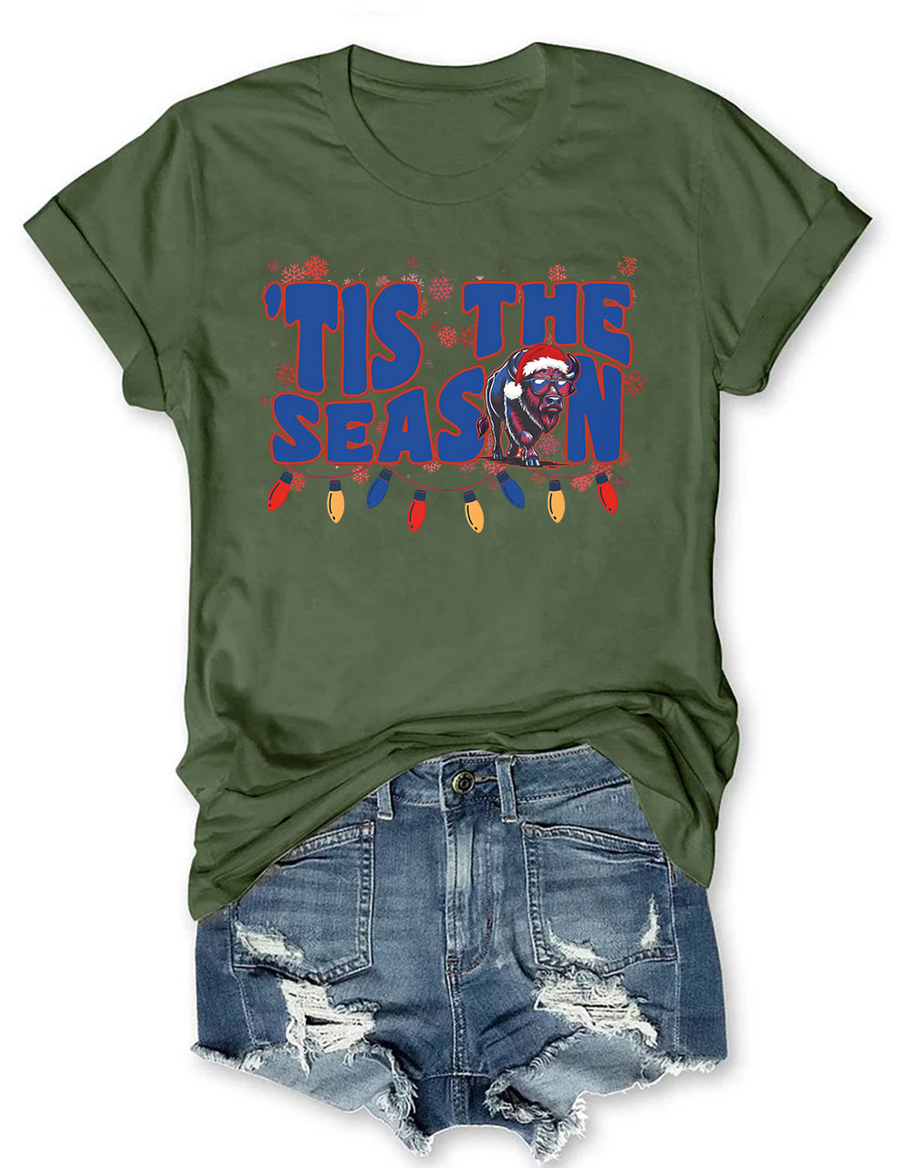 Christmas Buffalo Football T-Shirt