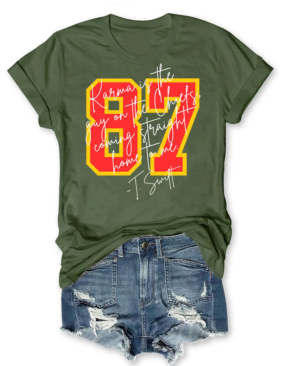 Karma is the guy on the chiefs T-Shirt